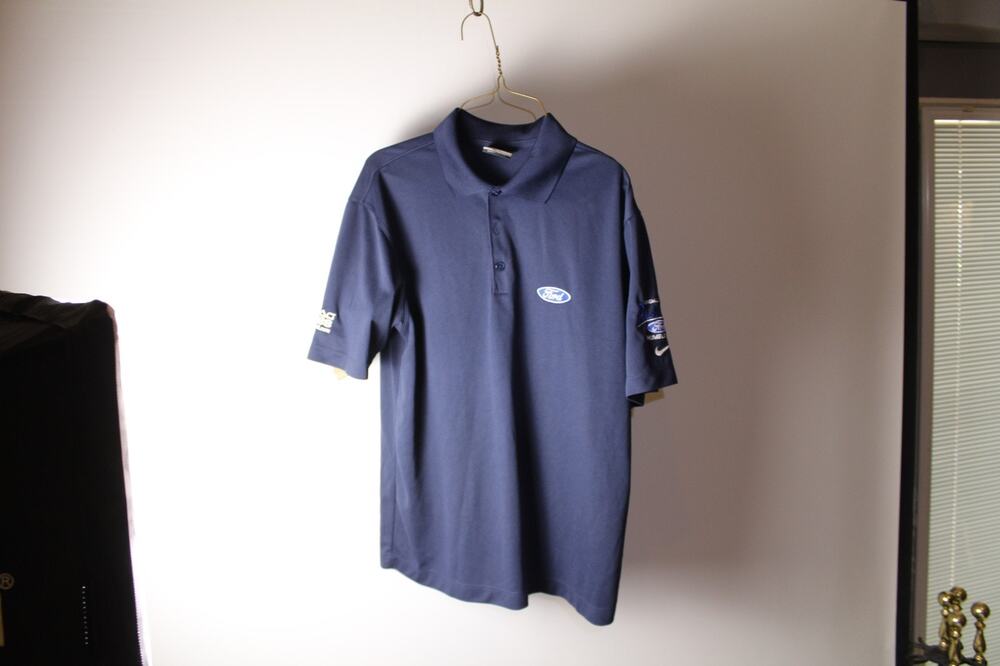 Nike Golf Mens Small Blue Dri-FIT Polo Shirt Ford Planet Ford Humble TX Dealer